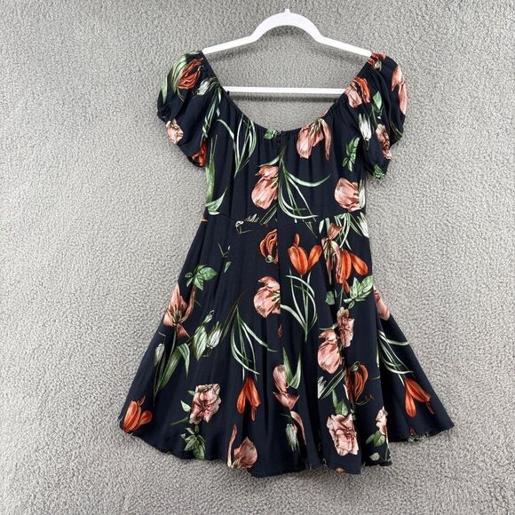 ASTR the Label Off the Shoulder Floral Mini Dress size medium vacation tropical - Picture 5 of 14
